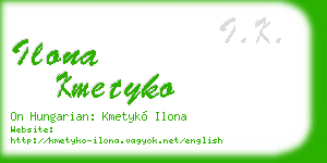 ilona kmetyko business card